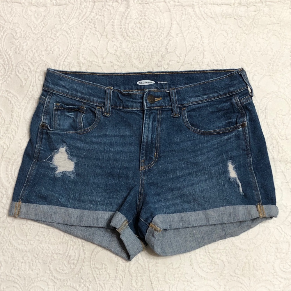 Old Navy Distressed Blue Jean Shorts Boyfriend Size 4/28